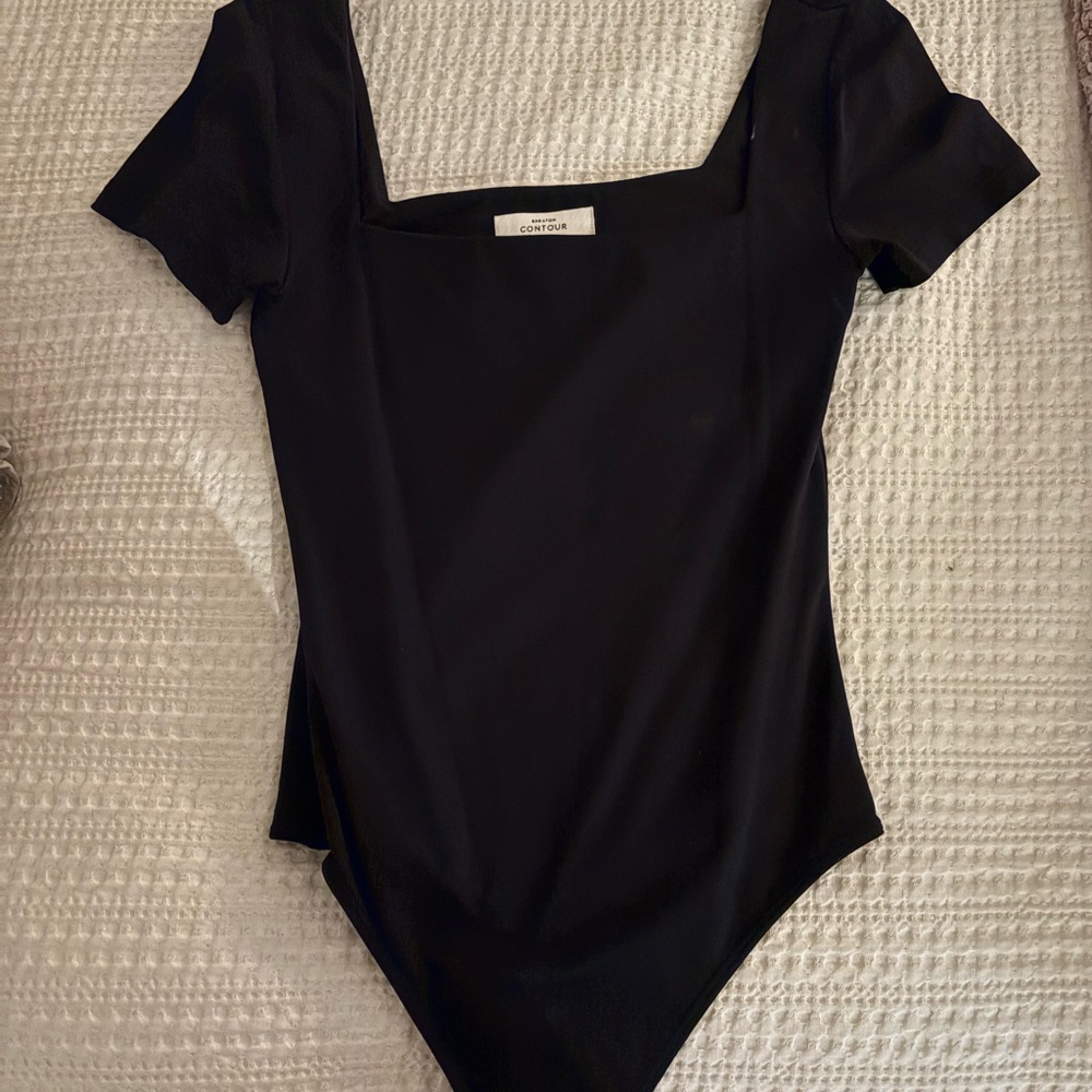Babaton Black Square Neck Bodysuit